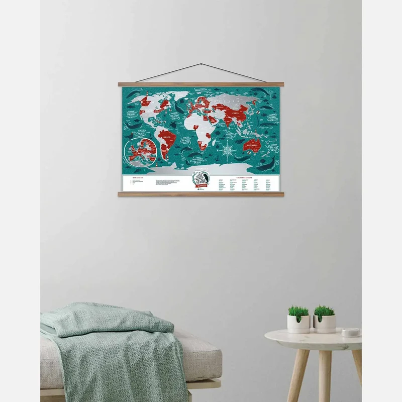 Poster scratch off mappa mondo marino