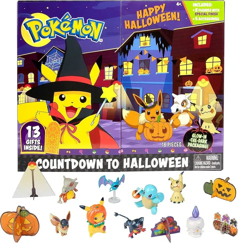 Calendario dell'Avvento di Halloween a tema Pokémon con 13 regali