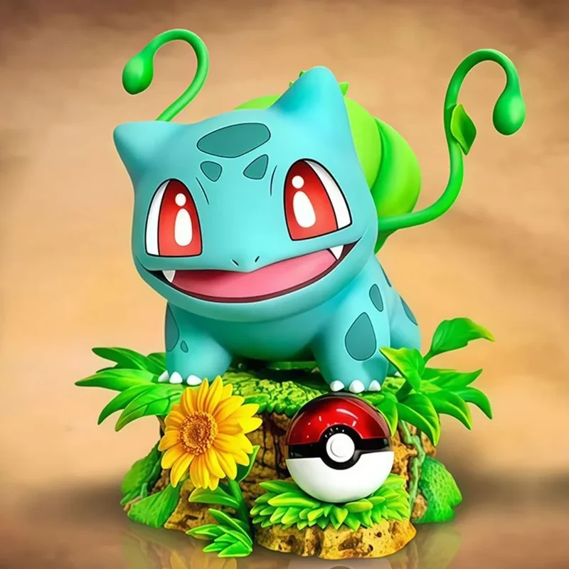 Simpatica statuetta di Bulbasaur con piccola Poké Ball - Deako, statuetta da collezione di circa 10 cm