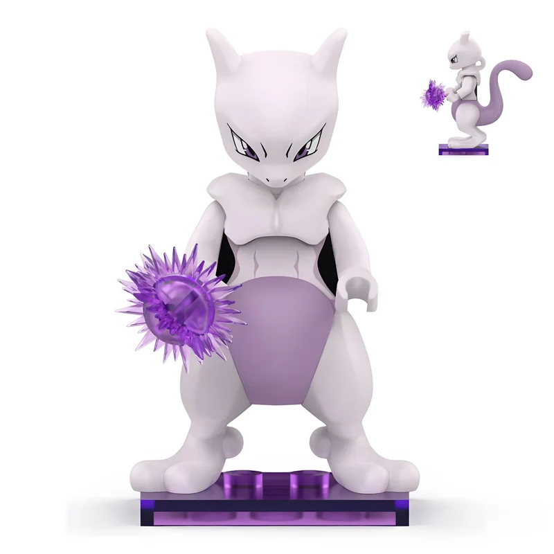 Figura di Mewtwo da costruire con i mattoncini Pokémon - Blocchi da costruzione ad incastro