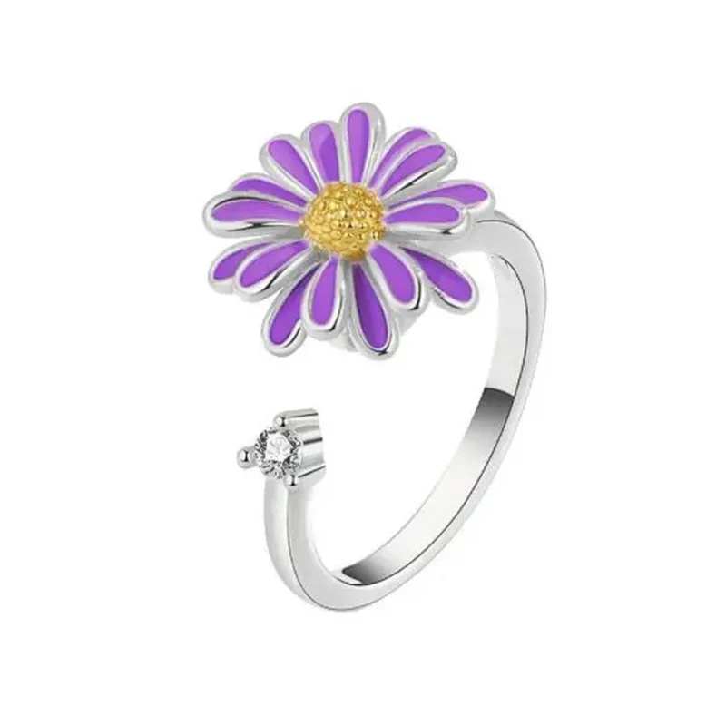 Bague d'anxiété Fleur Violette