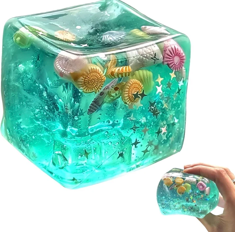 Ocean Cube Squishy — Slow Rise Sensory Stress Relief Toy