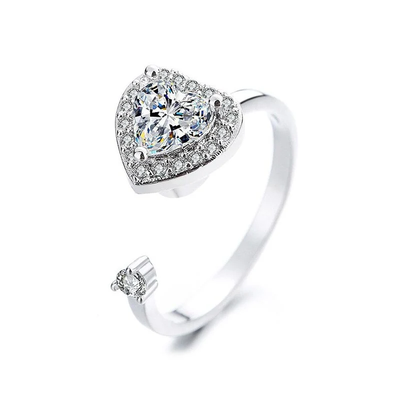 Bague d'anxiété Cœur Diamant