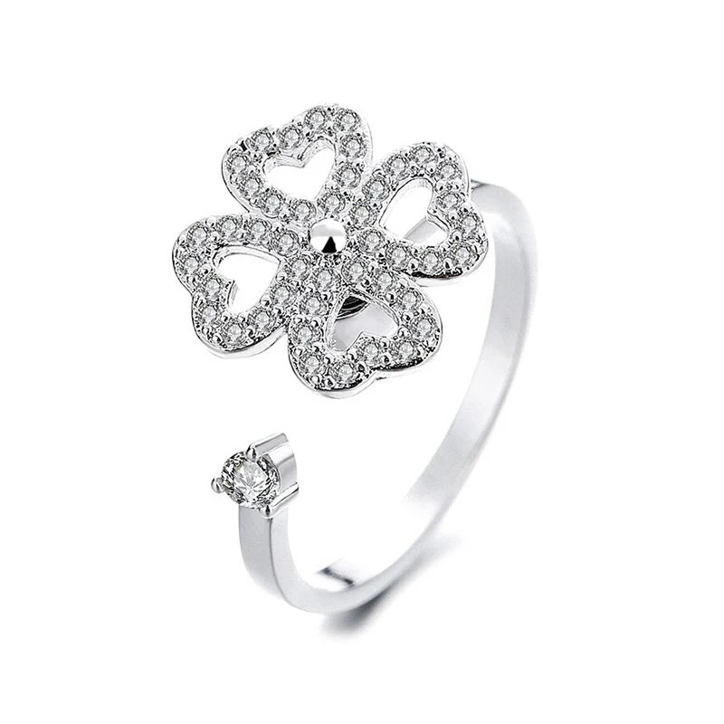 bague d'anxiété Trèfle rotatif