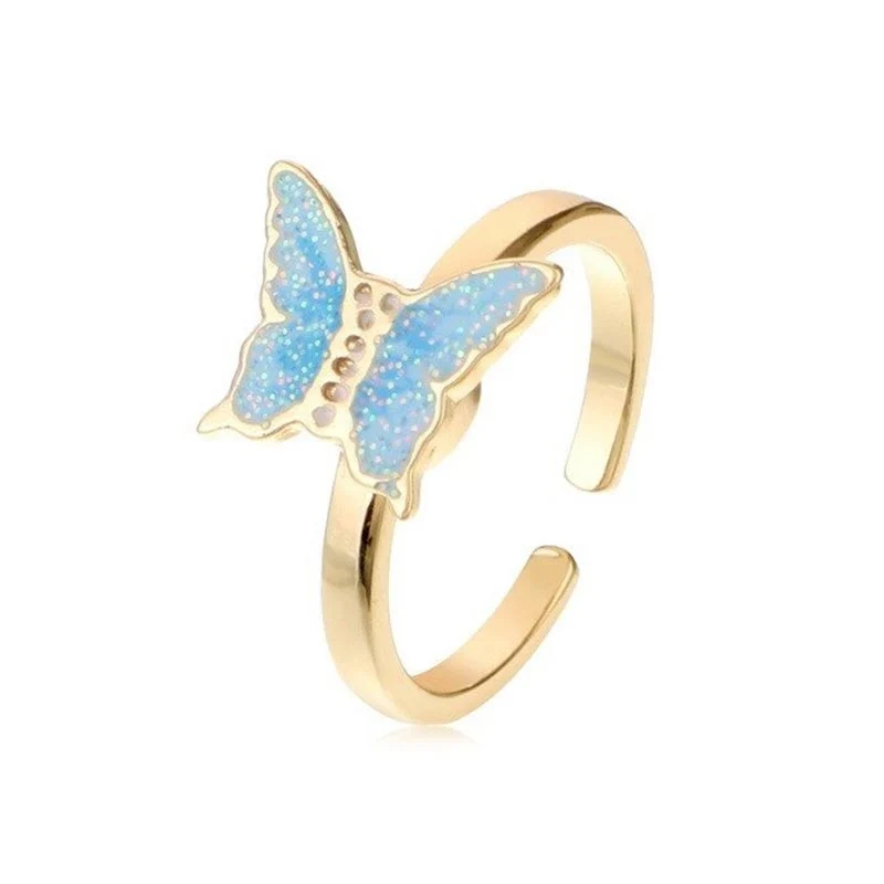Bague d'anxiété Papillon bleu