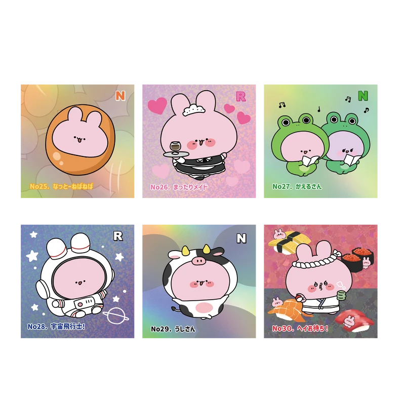 【あさみみちゃん】スクエアランダムホロステッカー第5弾（No.25-30）（再販）【9月下旬発送】