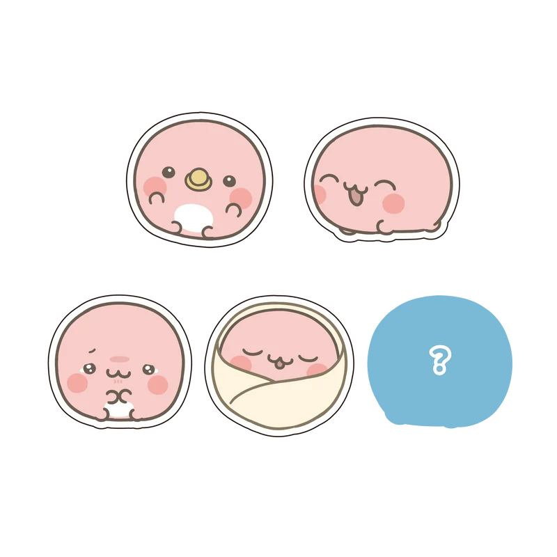 【親子イルカ】シークレットあり♪ランダムピーちゃんステッカーコンプリートセット（全5種）【9月下旬発送】