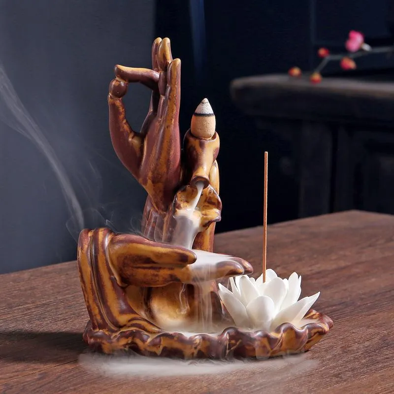 Porte Encens Main Bouddha