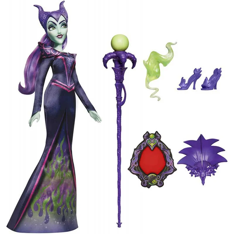 Disney Princess Villains Malefica - Bambola con accessori e vestiti rimovibili