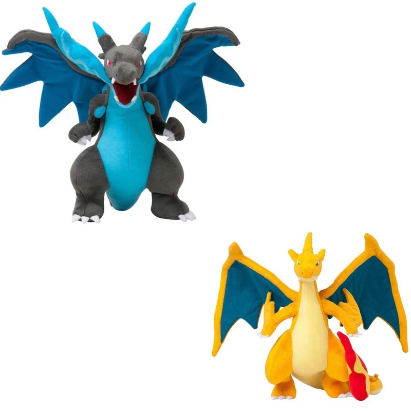 Set di peluche Mega Charizard X e Mega Charizard Y, idea regalo per bambini