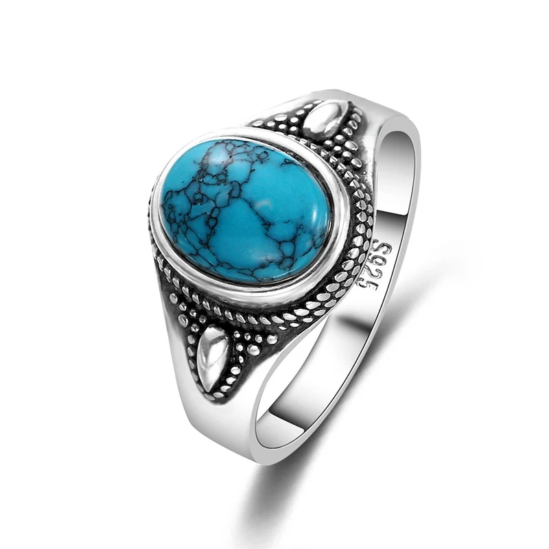 Bague Zen Argent Turquoise Fine