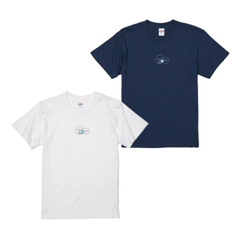 【親子イルカ】刺繍Tシャツ【6月下旬発送】