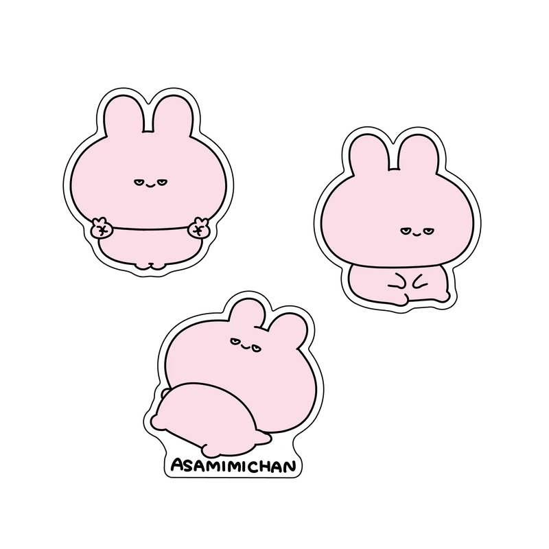 【あさみみちゃん】半目ステッカーセット（3枚入り）【5月下旬発送】