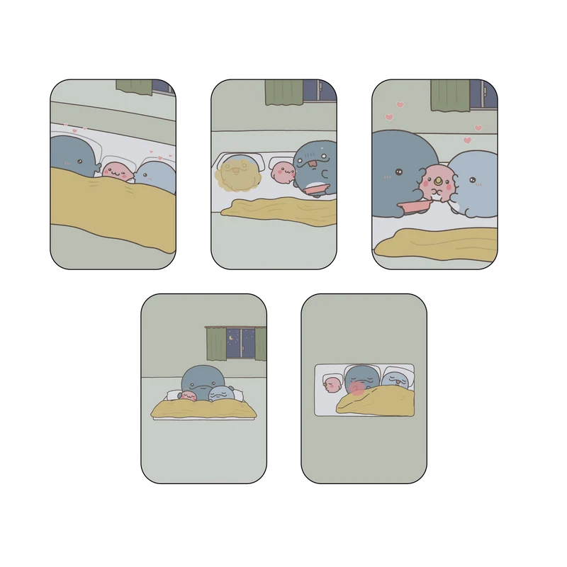 【親子イルカ】大人気動画♪ランダム缶バッジコンプリートセット（全5種）【4月中旬発送】
