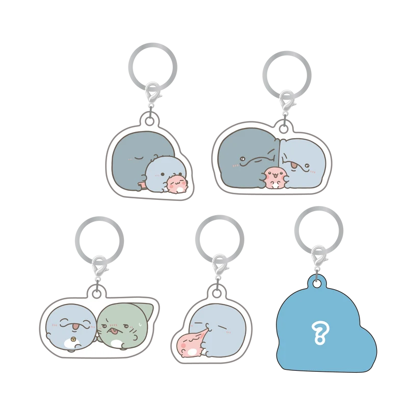 【親子イルカ】シークレットあり♪ランダムめじるしアクリルチャームコンプリートセット（全5種）【8月下旬発送】