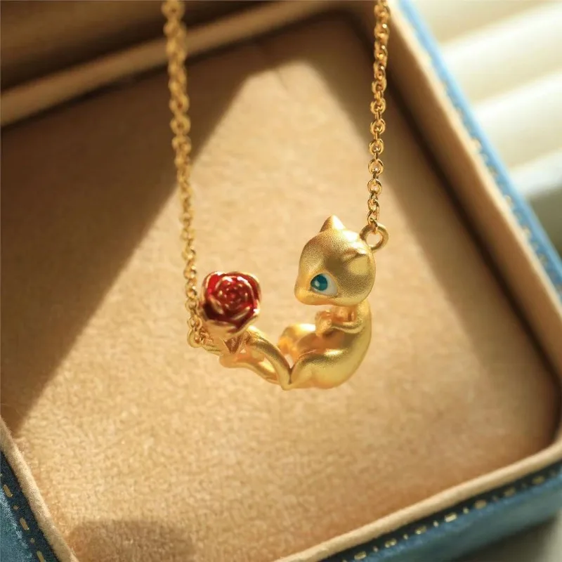 Collana Golden Mew con motivo floreale