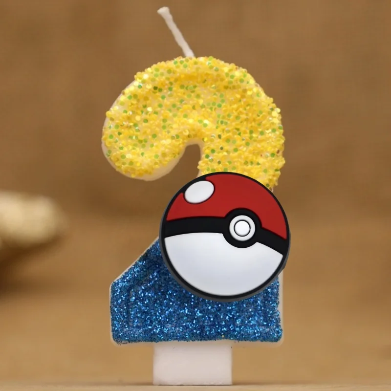 Candela di compleanno Pokeball con numero per torta, crostata, compleanno ecc.