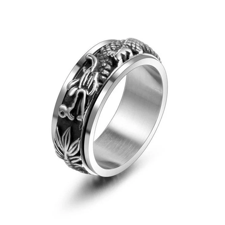 Bague Anti-Stress Dragon (Argent)