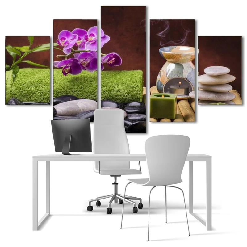 Tableau Zen Galets et Fleurs