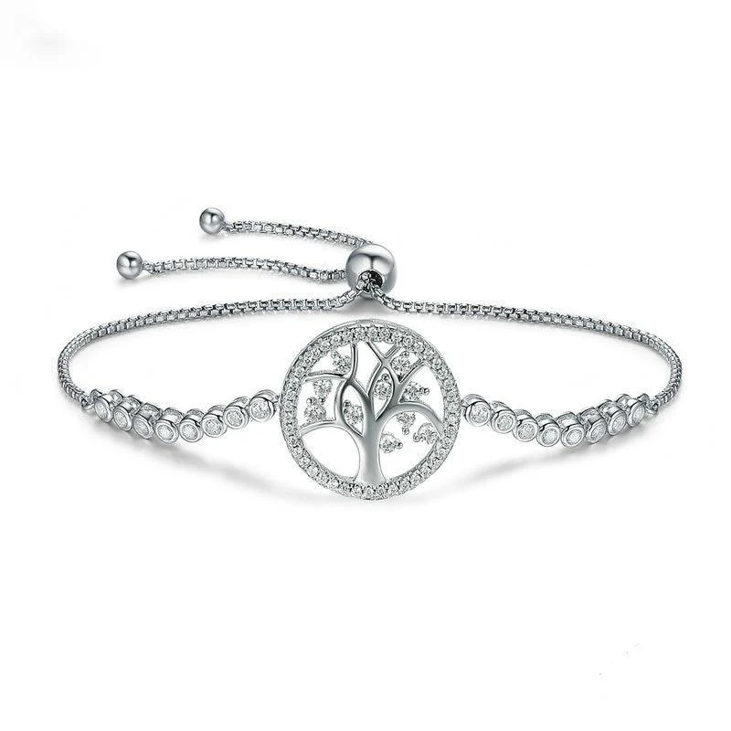 Bracelet Anti-Stress Arbre de Vie (Argent/Platine)