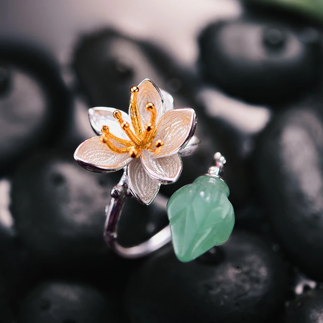 Bague Anti-Stress Fleur de Lotus (Argent)