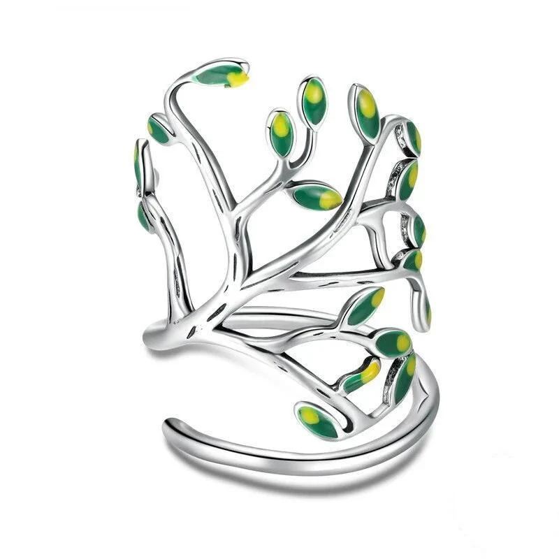 Bague Anti-Stress Arbre de Vie Réglable (Argent)