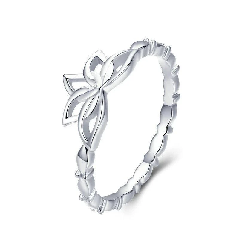 Bague Anti-Stress Alliance Fleur de Lotus (Argent)