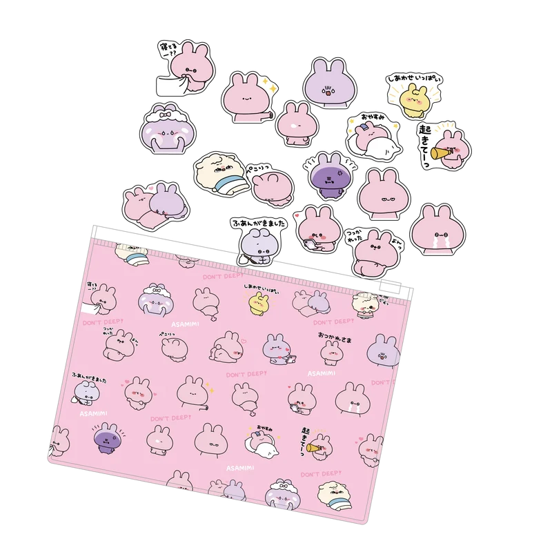 【あさみみちゃん】フレークシール＆総柄クリアスライダーポーチセット【10月中旬発送】