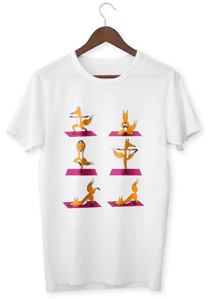 T-Shirt Zen Renard Posture Yoga