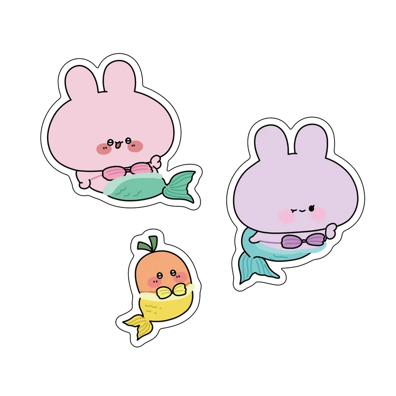 【あさみみちゃん】マーメイドあさみみのステッカーセット（3枚入り）【9月下旬発送】