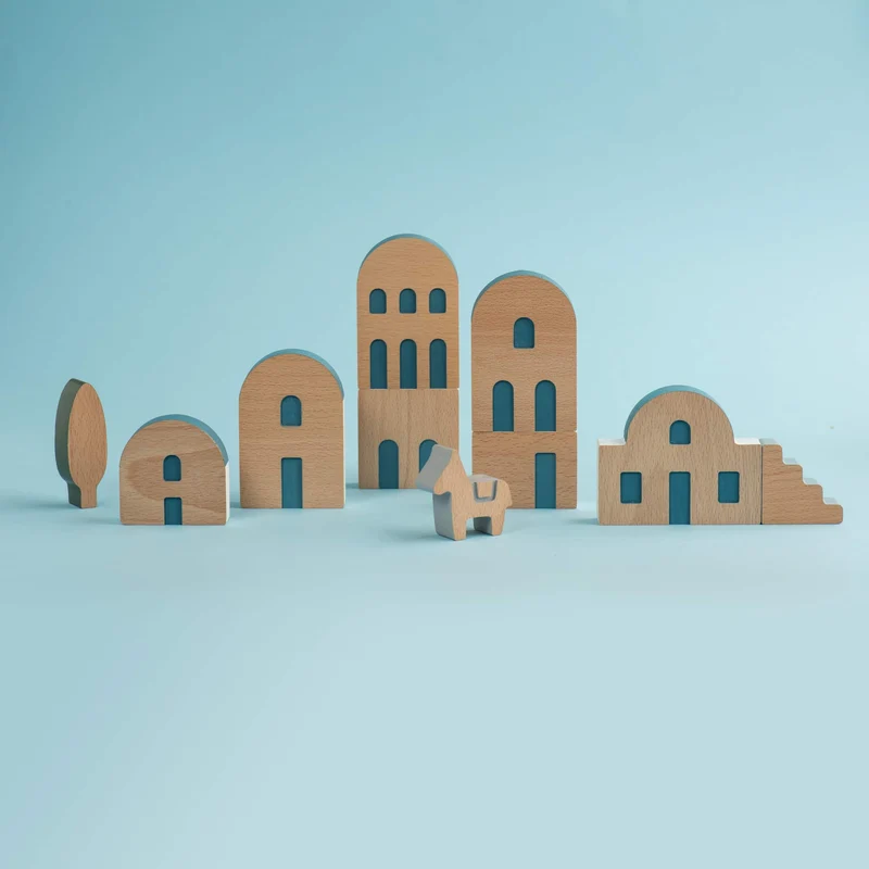 SANTORINI SET - Villaggio in legno