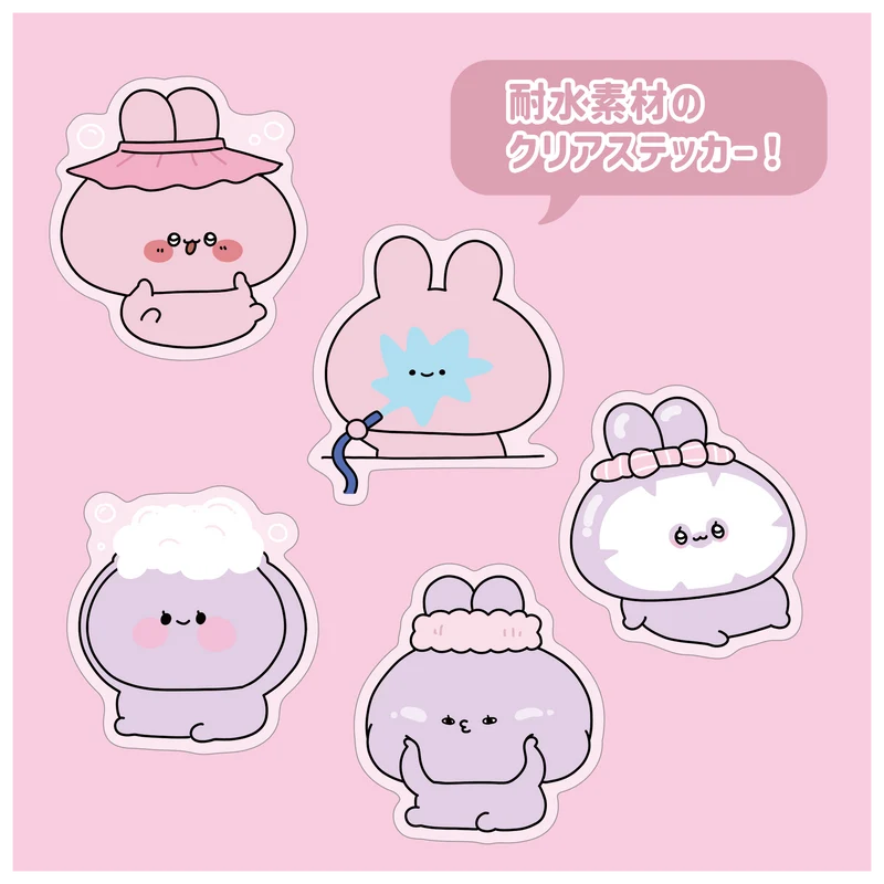 【あさみみちゃん】クリアステッカーセット（5枚入り）