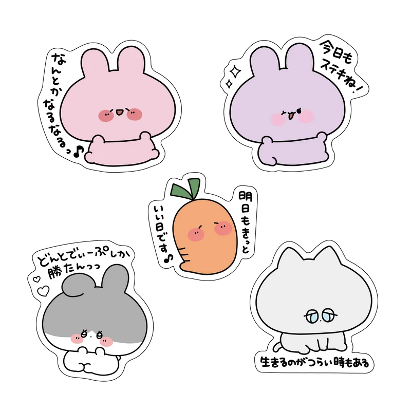 【あさみみちゃん】メッセージステッカー（全5種）【7月中旬発送】