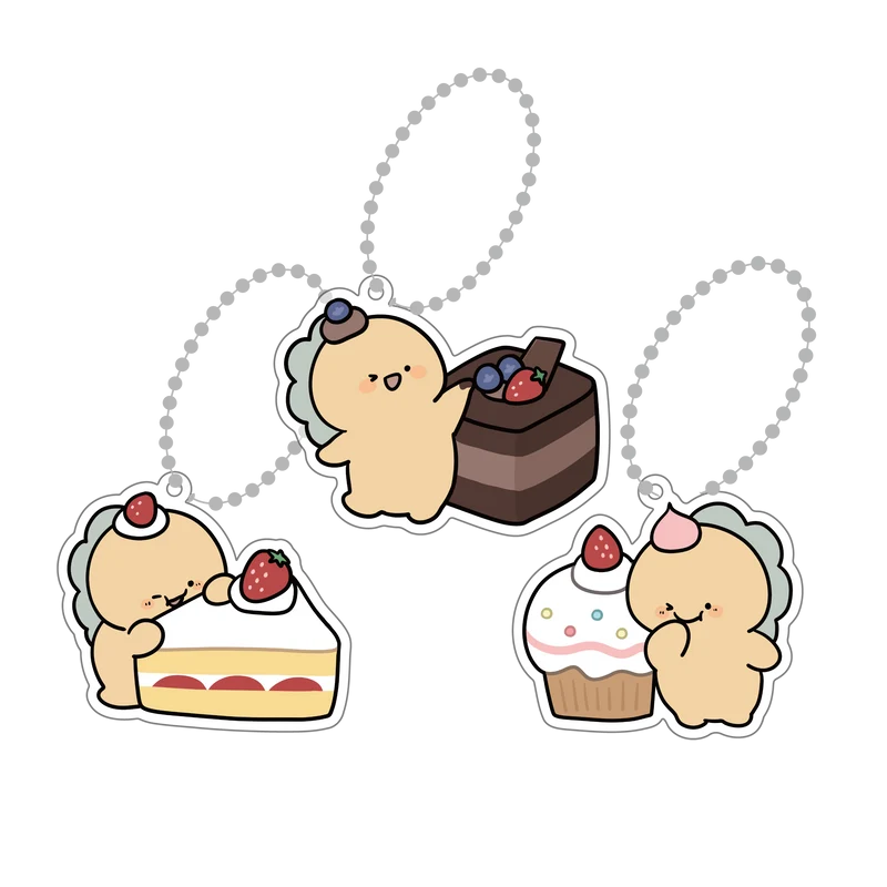 【困りザウルス】スイーツランダムアクキーコンプリートセット（全3種）【6月中旬発送】