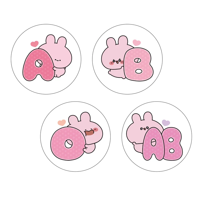 【あさみみちゃん】血液型缶バッジ（全4種）【3月中旬発送】