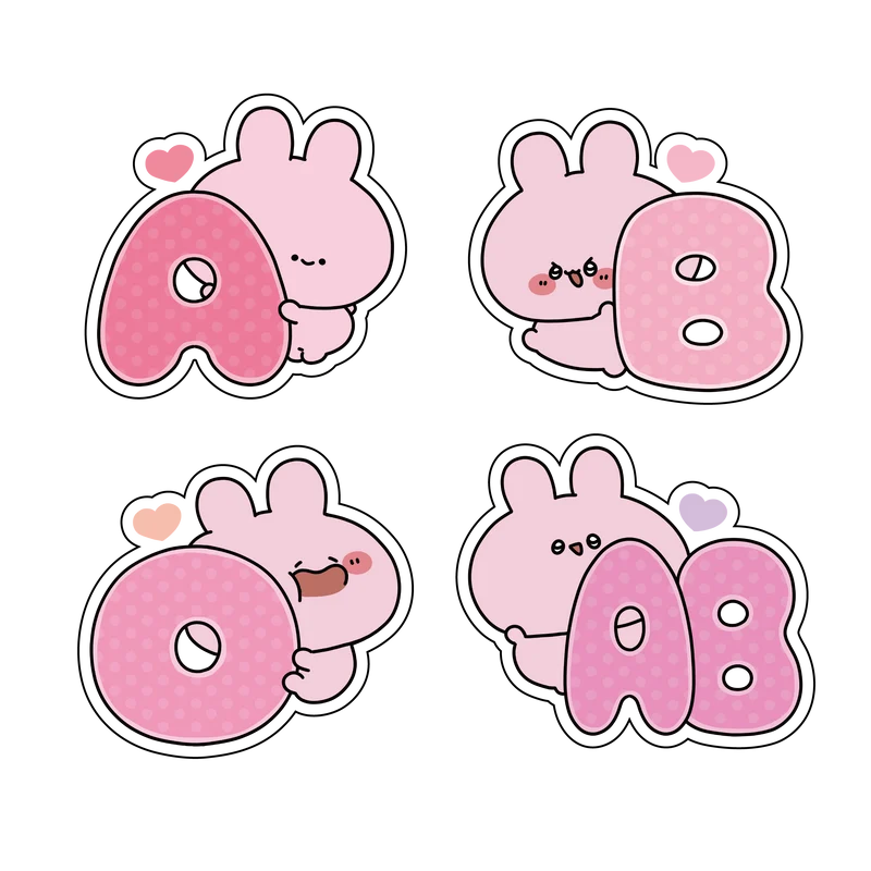 【あさみみちゃん】血液型ステッカー【3月中旬発送】