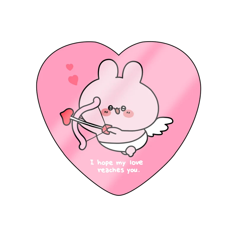 【あさみみちゃん】あさみみキューピッドハート缶バッジ【2月中旬発送】