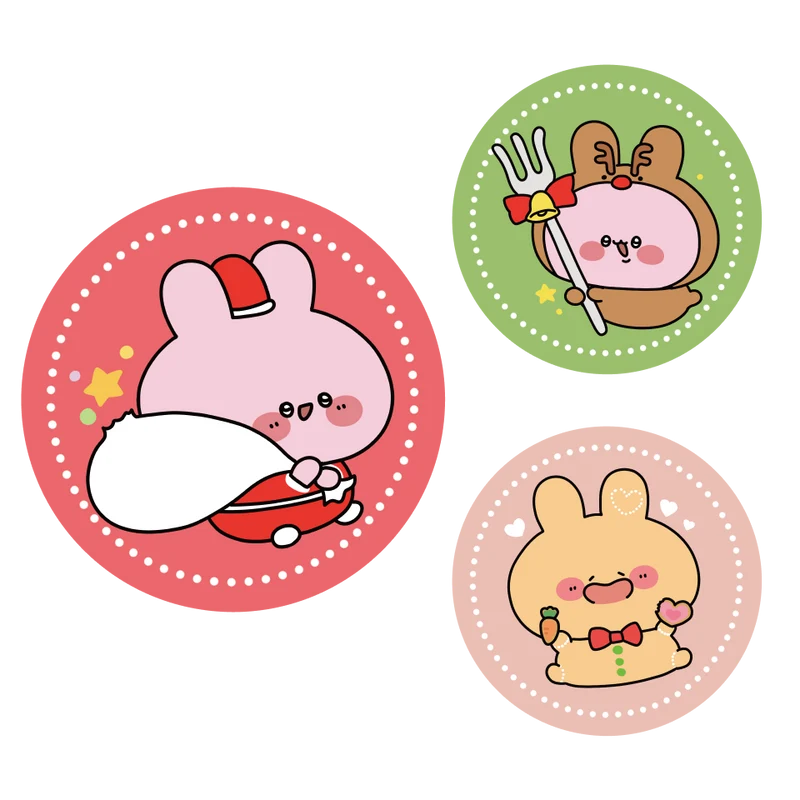 【あさみみちゃん】ハッピークリスマス✨缶マグネット【12月中旬発送】