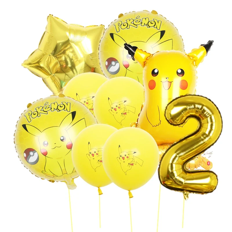 Decorazione di compleanno con palloncini Bulbasaur, Squirtle, Charmander o Pikachu