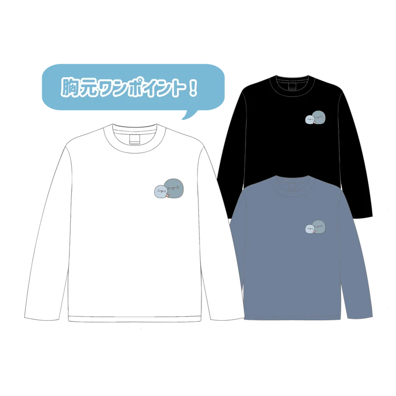 【親子イルカ】ワンポイントプリント長袖Tシャツ【5月中旬発送】