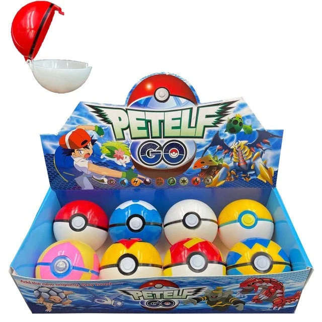 Pokeball grandi (circa 8 cm) con figure (8 pezzi nel set di gioco)