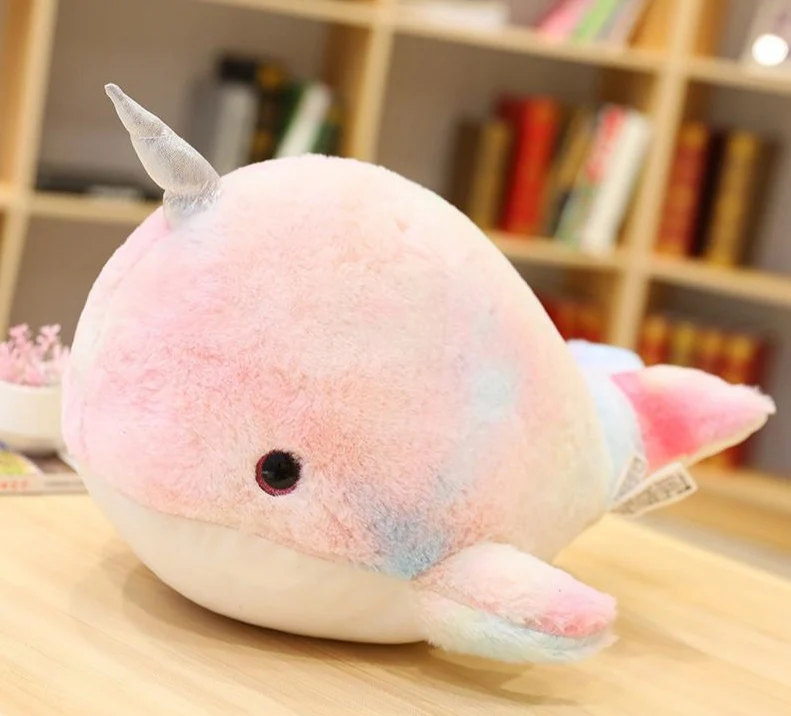 XXL balena unicorno arcobaleno - peluche narvalo (75 cm)