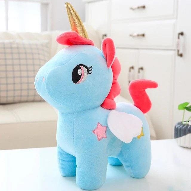 Peluche unicorno in zucchero con decorazione a cuore (25 cm o 30 cm)