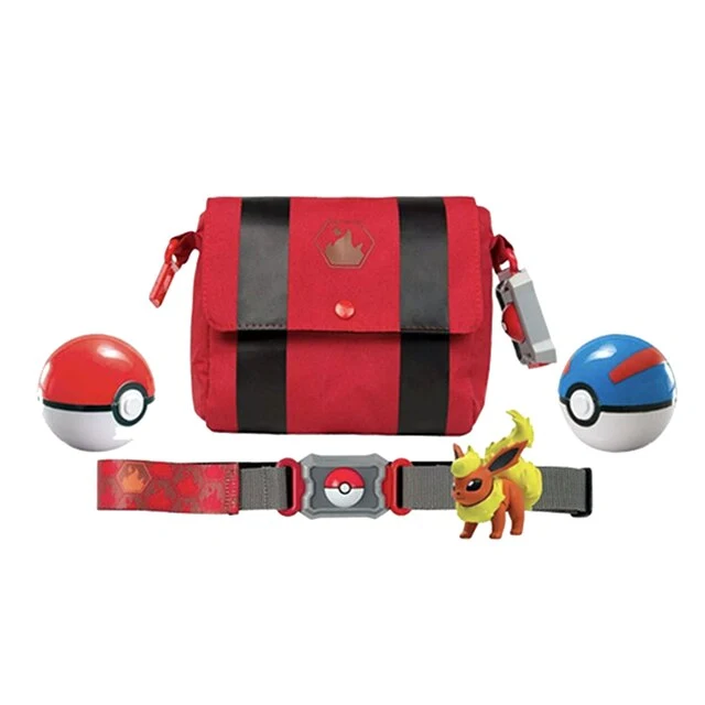 Set allenatore di Pokemon con cintura, pokeball, borsa e figura
