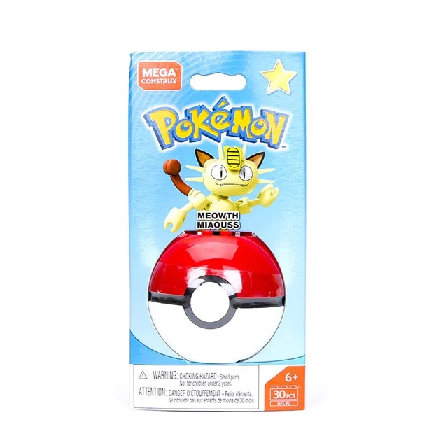 Mega Construx Pokemon Pokeball (Pikachu, Meowth, Charmander, Bulbasaur, Squirtle Jigglypuff) con Pokemon Ball