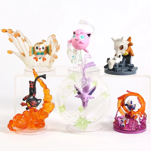 Pokemon Flareon Jolteon Umbreon Eevee Vulpix Rowlet Jigglypuff Cubone Litten Espeon Absol Figure da collezione