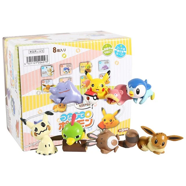Mimikyu Eevee Ditto Slowbro Sentret Piplup Natu Set di 8 personaggi Pokemon
