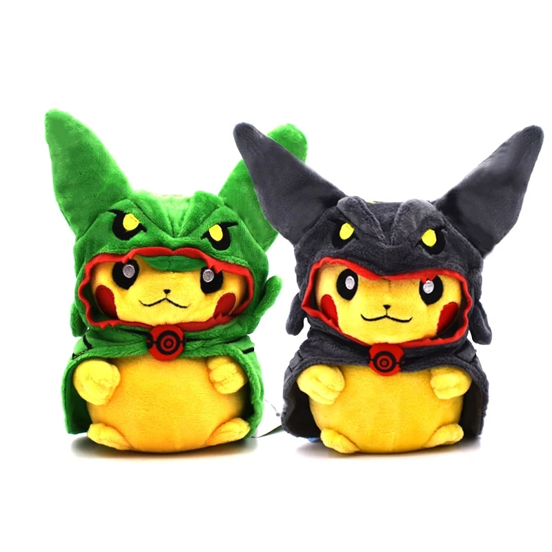 Pikachu Rayquaza Cosplay Verde o Nero (circa 20 cm)