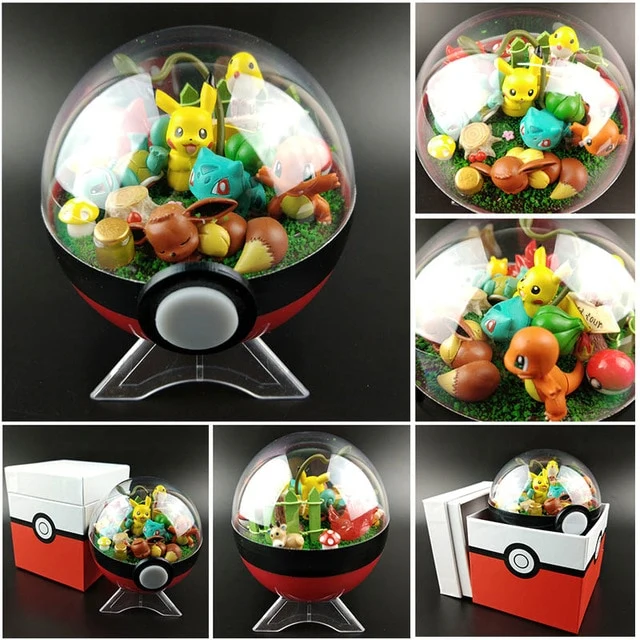 Grande pokeball con figura pokemon