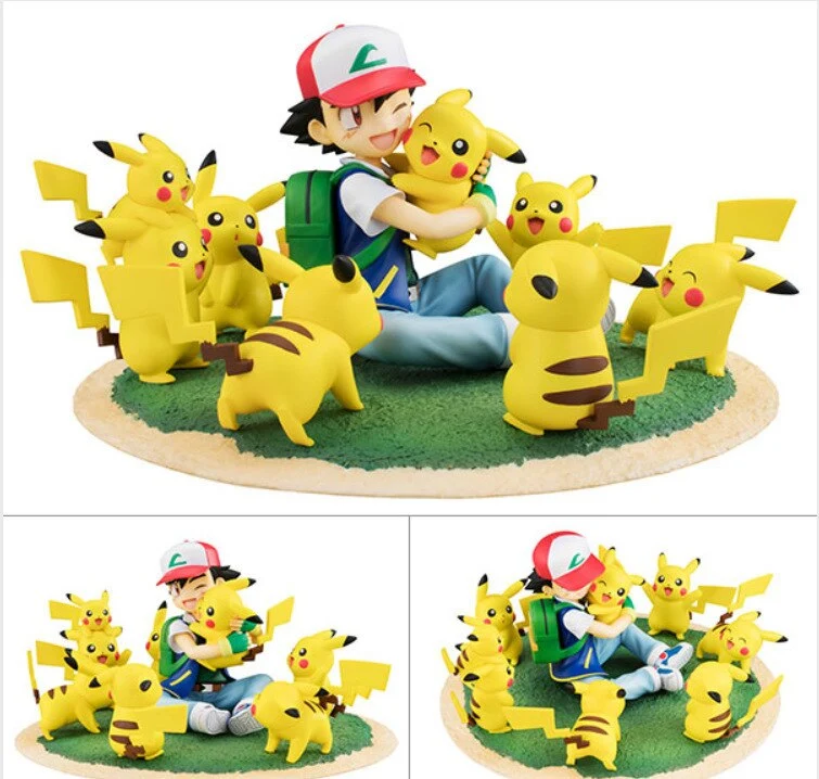 Set di figure di Pikachu e Ash Ketchum (circa 6-8 cm)